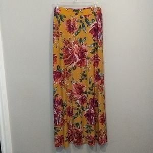 Yellow floral medium Maxi Skirt